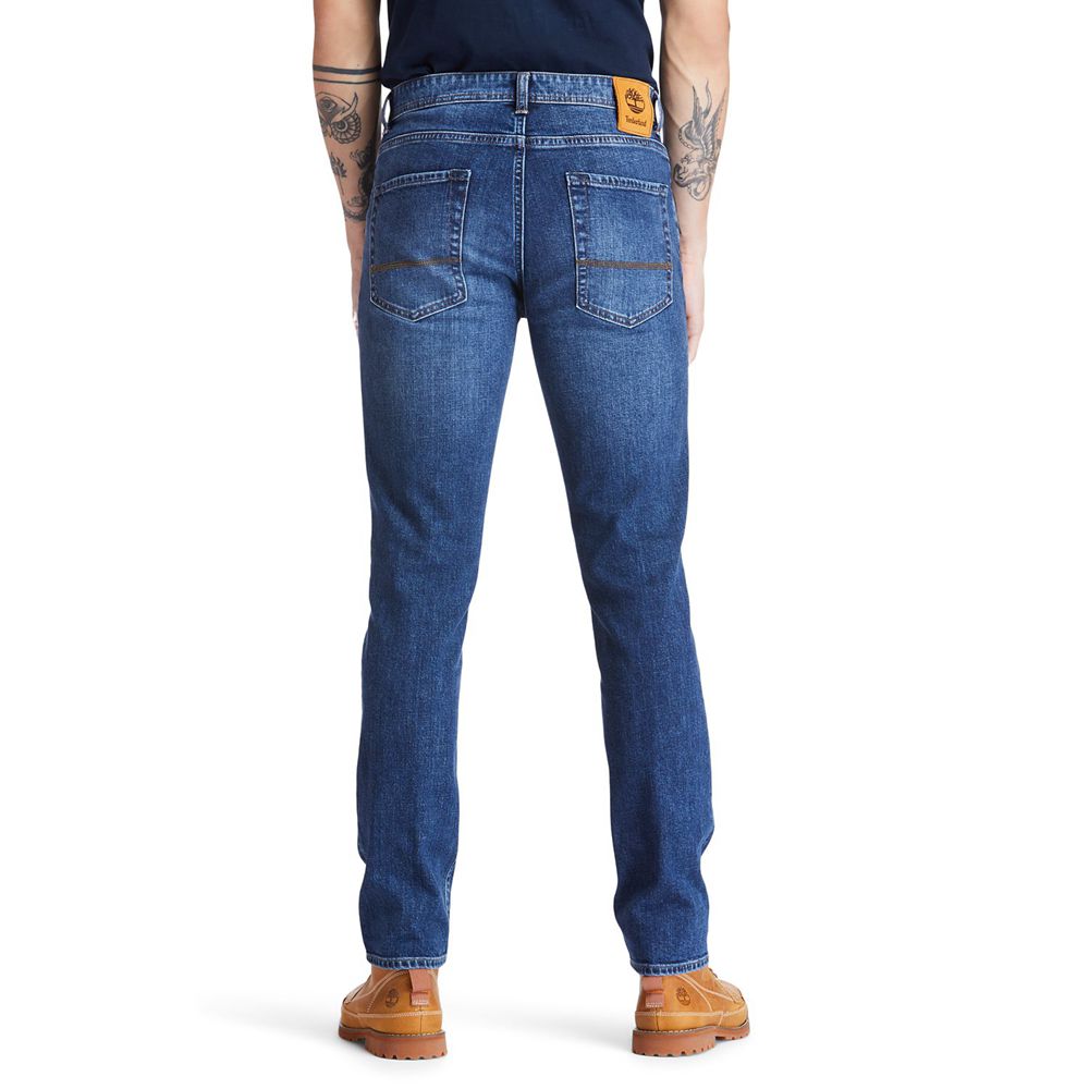 Timberland Παντελονια Ανδρικα Μπλε - Sargent Lake Slim Denim Jeans - Greece 4627580-WG